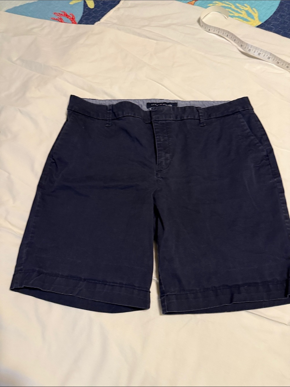Tommy Hilfiger Navy Flat-Front Women's Shorts